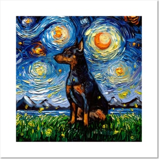 Miniature Pinscher Night Posters and Art